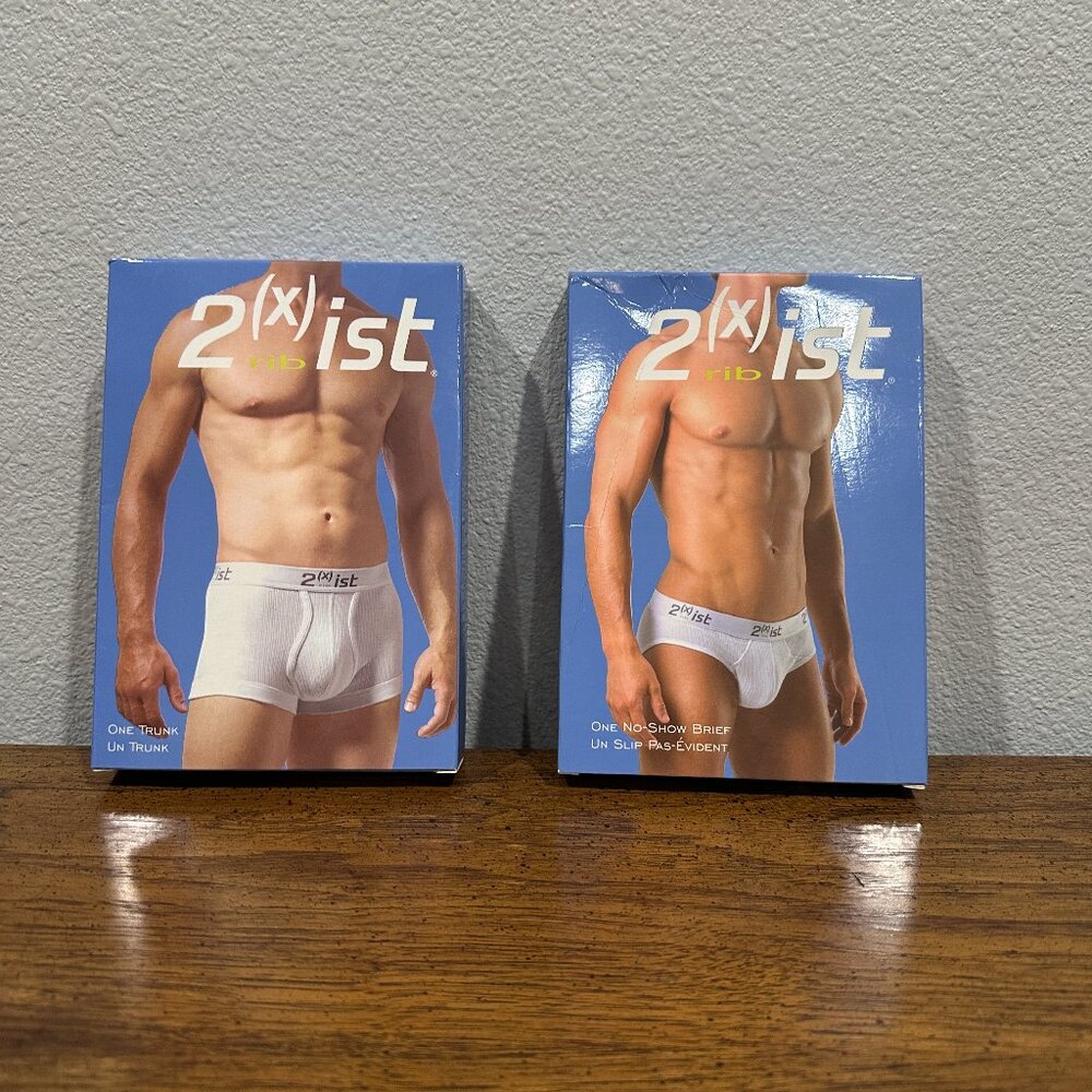 2(x)ist Vintage Men’s Brief + Boxer Trunk – Size Small – Black (Sealed Packs)